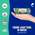 Chicken of the Sea Wild Caught Chunk Light Tuna, 5 Ounce Cans, 10-Count – High Protein 100% Classic Chunk Tuna in Water – Delicious, Easy, Nutritious Ready to Eat Meals - Image 4
