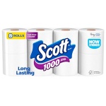 Scott 1000 Toilet Paper, 8 Rolls, Septic-Safe, 1-Ply Toilet Tissue - Image 2