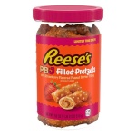 Reese's Filled Pretzels, Peanut Butter and Strawberry Flavored Pretzel Nuggets, Crunchy, Ready to Eat, Sweet and Salty Snack, 18 oz Cannister - Image 2