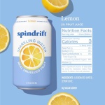 Spindrift Sparkling Water, Lemon Flavored, Made with Real Squeezed Fruit, 12 Fl Oz Cans, Pack of 24 (Only 3 Calories per Can) - Image 3