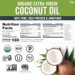 Viva Naturals Organic Coconut Oil, 16 fl oz – Unrefined, Cold-Pressed Extra Virgin Coconut Oil, USDA Organic & Non-GMO, Natural Cooking Oil, Hair Oil & Skin Oil - Image 3