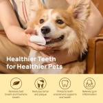 HICC Pet Teeth Cleaning Wipes for Dogs & Cats, Vet-Recommended Remove Bad Breath & Plaque & Tartar Buildup, Dog Tooth Brushing Kit, Dog Breath Freshener, Dogs Toothbrush & Toothpaste Alternatives - Image 3