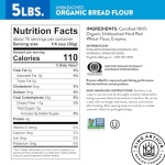 King Arthur 100% Organic Bread Flour, Unbleached, 5 lb (Pack of 1) - Non-GMO Project Verified, No Preservatives - Image 3