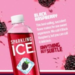 Sparkling Ice, Black Raspberry Sparkling Water, Zero Sugar Flavored Water, with Vitamins and Antioxidants, Low Calorie Beverage, 17 fl oz Bottles (Pack of 12) - Image 4