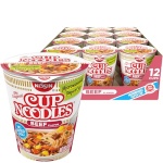 Nissin Cup Noodles Soup, Beef Flavor, Microwaveable Paper Cups, Instant Ramen, 2.25 Ounce (Pack of 12) - Image 2