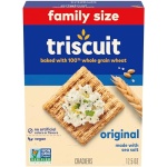 Triscuit Original Whole Grain Wheat Crackers, Vegan Crackers, Healthy Snacks, Lunch Snacks, Family Size, 12.5 oz - Image 2