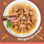 Purina Friskies Extra Gravy Wet Cat Food Chunky 24ct Variety Pack (With Chicken, Turkey, Salmon, Beef) - (Pack of 24) 5.5 oz. Cans - Image 4