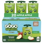 GoGo squeeZ No Sugar Added Applesauce and Fruit Puree, Apple, 3.2 oz Pouches (Pack of 20), Fruit Snacks for Kids, Gluten Free, Nut Free, Recloseable Cap, BPA Free - Image 2