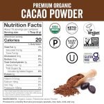 Organic Cacao Powder, Unsweetened, 1 lb (454 g) – Rich Dark Chocolate Flavor, Perfect for Baking, Smoothies & Hot Chocolate – Vegan, Keto, Paleo, Non-GMO & Gluten-Free Cocoa Powder - Image 3