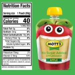 Mott's No Sugar Added Applesauce, Made from Real Fruit, No Artificial Flavors, 3.2 Oz Clear Pouches, 20 Pack - Image 3