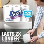 Scott 1000 Toilet Paper, 8 Rolls, Septic-Safe, 1-Ply Toilet Tissue - Image 3