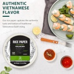 Soeos Rice Paper, White Rice Paper Wrappers, 1 Pack, 34 Sheets-Fresh Spring Roll Wrappers & Dumplings, Non-GMO, Gluten-Free, Low Carb, Vietnamese Rice Wraps (Round, 22cm) - Image 4