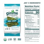 Gimme Seaweed Organic Premium Roasted Seaweed Snacks, Sea Salt, 6 Count, Keto, Vegan, Gluten-Free, Great Source of Omega3s and Iodine, Healthy On-The-Go Snack for Kids and Adults - Image 3