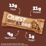 Quest Nutrition Chocolate Chip Cookie Dough Protein Bars, High Protein, Low Carb, Gluten Free, Keto Friendly, 12 Count - Image 4