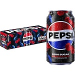 Pepsi Zero Sugar Cola Soda, Wild Cherry, 12 Fl Oz Cans (Pack of 12) - Image 2