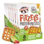 Lenny & Larry's FITZELS Protein Pretzels (Chilli Lime Time) 8 Individual Bags 3 oz Each – High Protein Snacks with 20g of Plant Based Protein – Healthy Vegan Pretzels – Delicious Salty Taste - Image 2