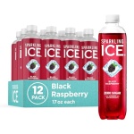 Sparkling Ice, Black Raspberry Sparkling Water, Zero Sugar Flavored Water, with Vitamins and Antioxidants, Low Calorie Beverage, 17 fl oz Bottles (Pack of 12) - Image 2