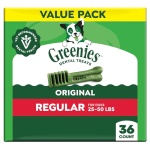 Greenies Veterinarian-Recommended Adult Natural Dental Dog Treats Regular Size, Dog Dental Chews, Original Flavor, 36 oz. Pack, 36 Count - Image 2