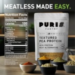 PURIS Pantry Textured Pea Protein, Unflavored Meatless Vegetable Crumbles, Shelf-Stable, Soy & Gluten Free, 21g of Protein, Plant-Based Vegan Meat Substitute, Equivalent to 1.5 Pounds Ground Beef - Image 3