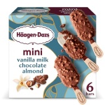 Haagen-Dazs, Vanilla Milk Chocolate Almond Snack Size Ice Cream Bars, 6 count (Frozen) - Image 2