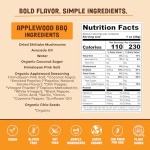 Pan's Mushroom Jerky, Organic, Vegan Snacks, Dried Mushrooms Shitake, Plant based Jerky, Meatless Jerky, Gluten Free, High in Fiber, with Applewood BBQ flavor (2.2 Ounce, Pack of 1) - Image 3
