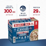 Bumble Bee Solid White Albacore Tuna in Water, 5 oz Can (Pack of 8) - Wild Caught Tuna - 29g Protein per Serving, High in Omega-3s - Non-GMO Project Verified, Gluten Free, Kosher - Image 4