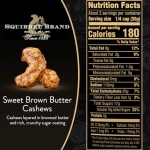 Squirrel Brand Sweet Brown Butter Cashews, 3.5 oz Resealable Bag, Gourmet Flavored Cashews Nuts, Gluten Free, Vegetarian - Image 3