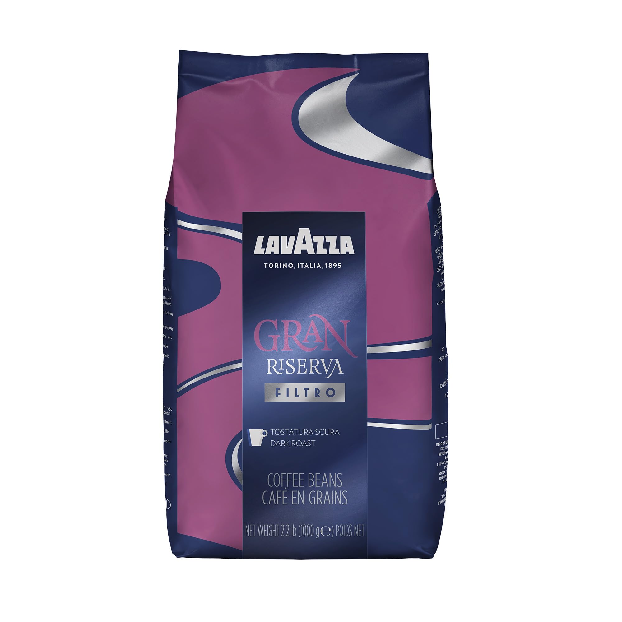 Lavazza Gran Riserva Filtro Whole Bean Coffee Dark Roast 2.2LB Bag, 100% Natural Arabica, Authentic Italian, Cocoa and Caramel aromatic notes Lavazza Gran Riserva Filtro Whole Bean Coffee Dark Roast 2.2LB Bag, 100% Natural Arabica, Authentic Italian, Cocoa and Caramel aromatic notes - Image 1