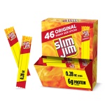 Slim Jim Smoked Meat Sticks, Original Flavor, 6g Protein Per Serving, Snack Size, 0.28 oz. (46 Count)