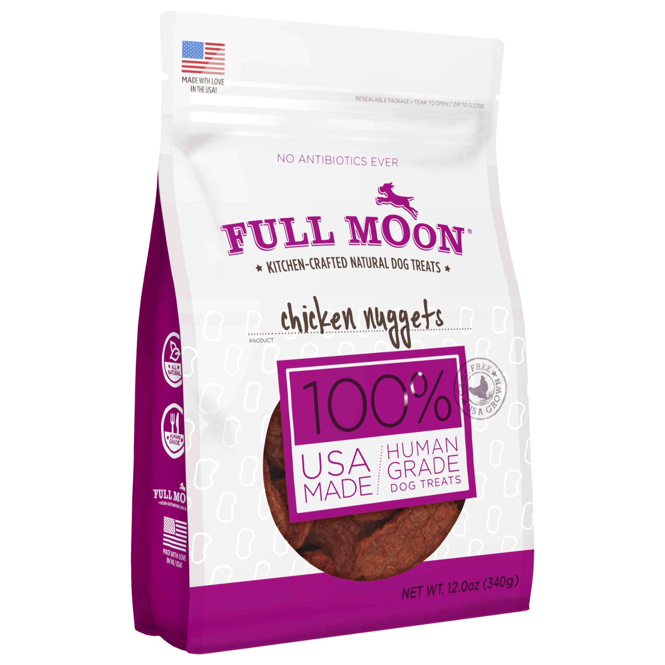 Full Moon Chicken Nuggets Healthy All Natural Dog Treats Human Grade Made in USA 12 oz Full Moon Chicken Nuggets Healthy All Natural Dog Treats Human Grade Made in USA 12 oz - Image 1