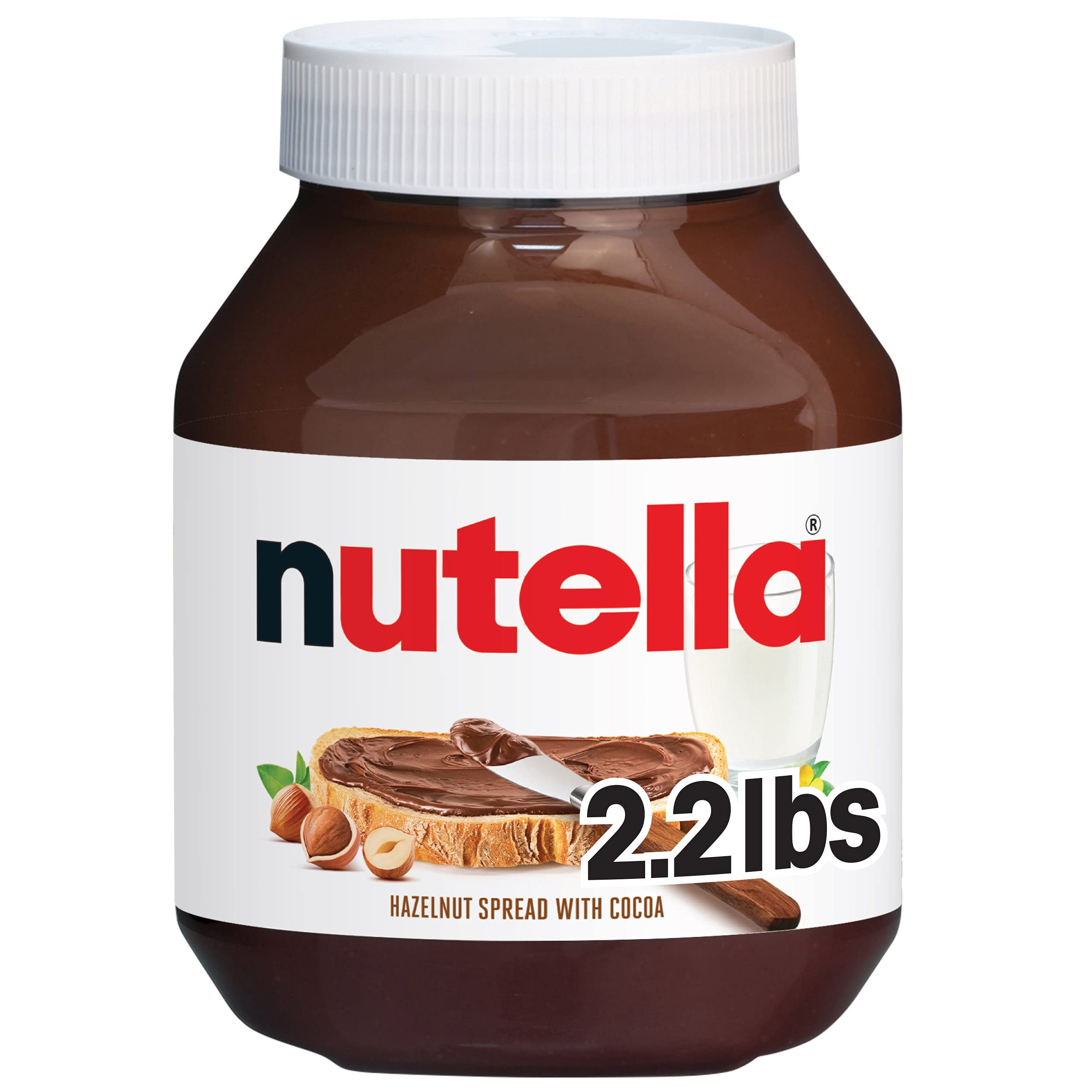 Nutella Hazelnut Spread with Cocoa, Creamy Hazelnut Spread, Breakfast Favorite, 35.3 oz Jar