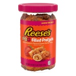 Reese's Filled Pretzels, Peanut Butter and Strawberry Flavored Pretzel Nuggets, Crunchy, Ready to Eat, Sweet and Salty Snack, 18 oz Cannister