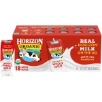 Horizon Organic Shelf Stable Whole Milk Boxes, Pack of 18 - 8g Protein per Serving
