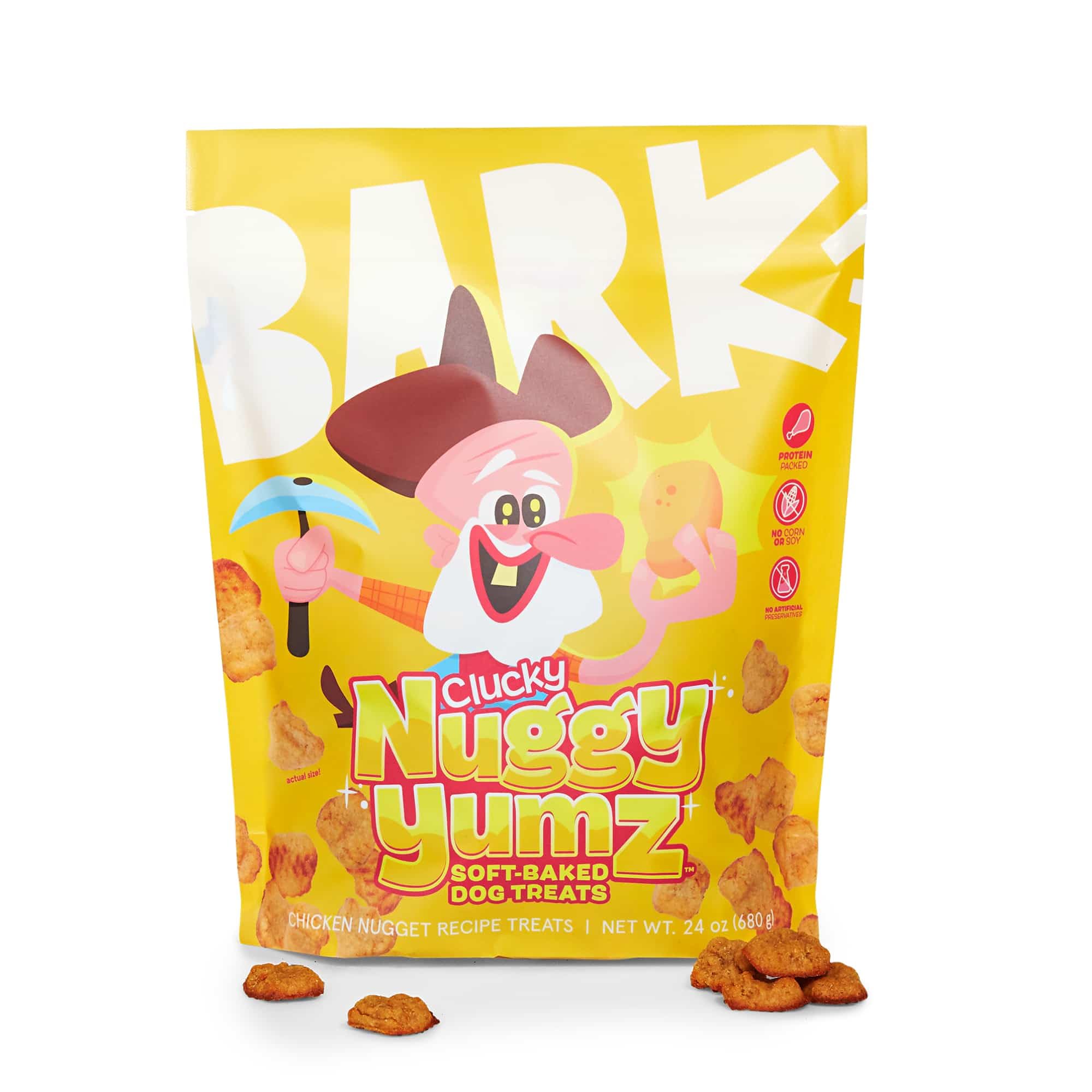 Barkbox Nuggy Yumz - Soft-Baked Chicken Nugget-Inspired Treats Packed with Protein, Nutritious Ingredients, and No Corn, or Soy - 24oz Bag