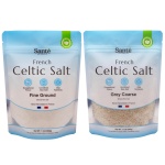 Sante Naturelle Celtic Salt Organic Bundle (Fine Ground & Grey Coarse) - 1.1lb (18oz) Pack of 2. Unrefined Organic French Sea Salt, Rich in 82+ Minerals Salt, 100% Natural & Hand Harvested Sal Celtica