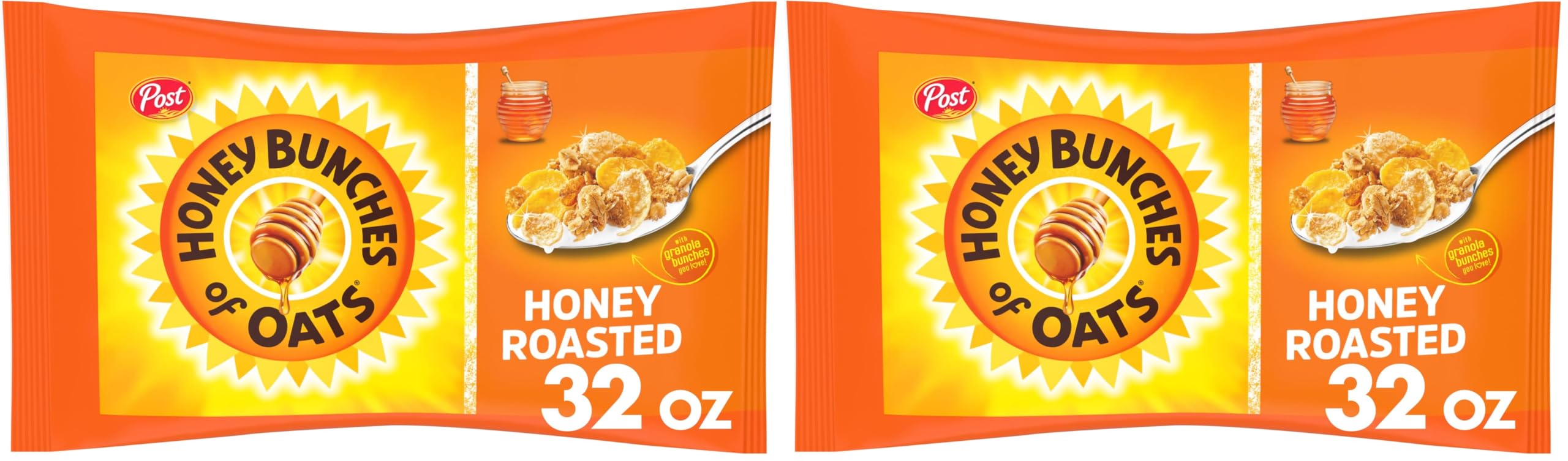Honey Bunches of Oats Honey Roasted Breakfast Cereal, 32 OZ Bag (Pack of 2) Honey Bunches of Oats Honey Roasted Breakfast Cereal, 32 OZ Bag (Pack of 2) - Image 1