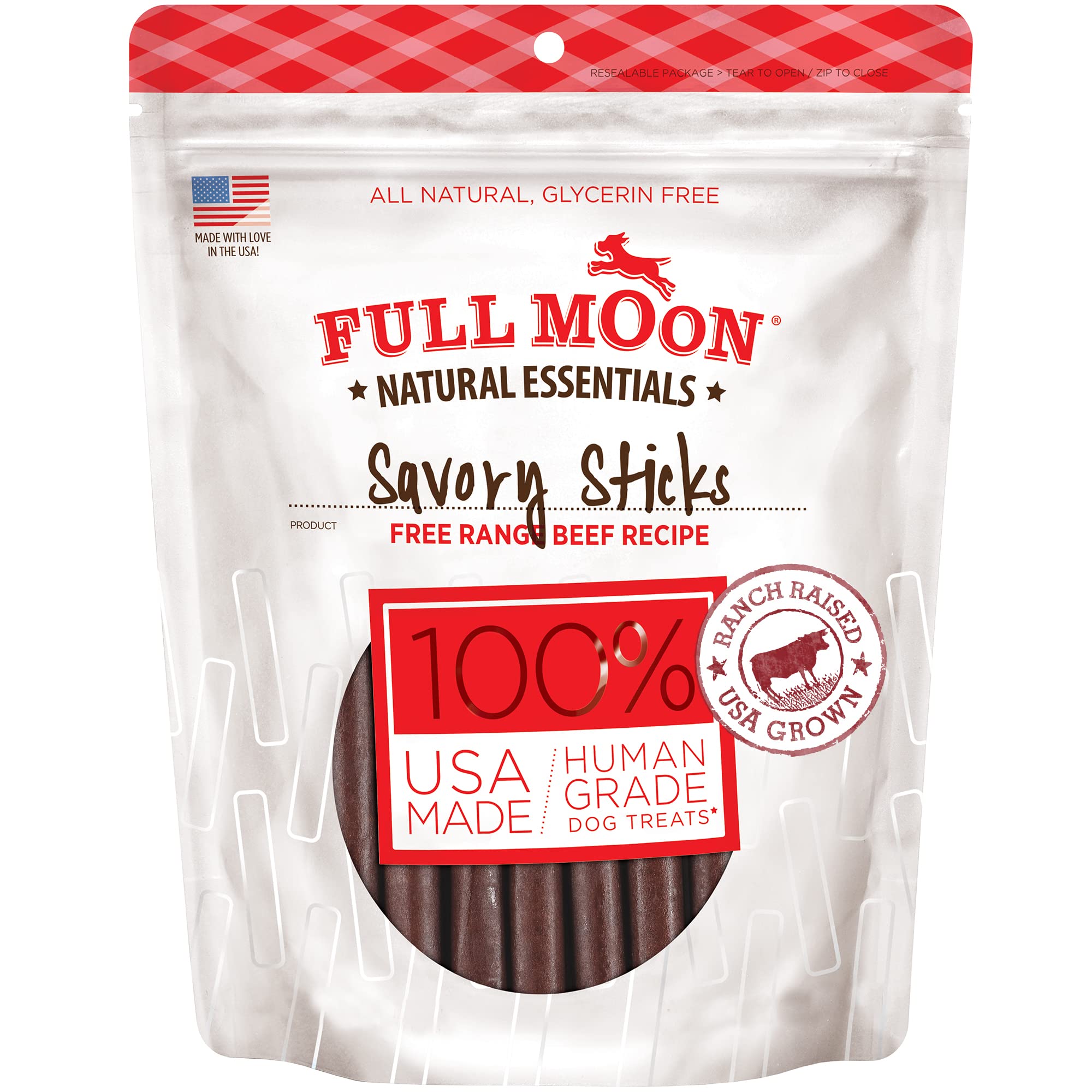 Full Moon All Natural Human Grade Dog Treats, Essential Beef Savory Sticks, 22 Ounce, 1.375 Pound (Pack of 1) Full Moon All Natural Human Grade Dog Treats, Essential Beef Savory Sticks, 22 Ounce, 1.375 Pound (Pack of 1) - Image 1