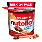 Nutella & GO! Chocolate Hazelnut Spread with Cocoa + Breadsticks, 24 Bulk Snack Packs, 1.8 oz Each