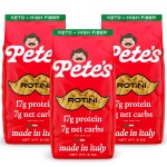 Low Carb, Protein Pasta | Rotini with 17g Protein, 7g Carbs | Healthy, Keto Pasta Made in Italy | 3-Pack, 8oz - Pete’s Pasta