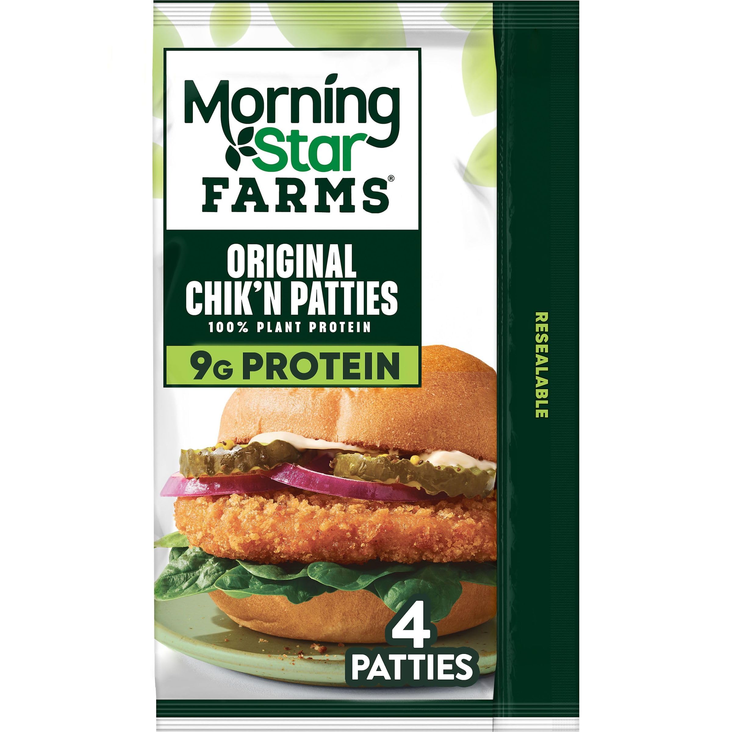 MorningStar Farms Plant Based Chik'n Patties, Vegan Chicken (4 Count)