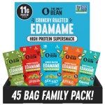 The Only Bean High Protein Snacks, Healthy Office Snacks, Healthy Snacks for Adults and Kids for Lunch, Vegan, Low Carb & Gluten Free - Edamame Beans Snack, Variety Pack - 0.9oz (Pack of 45)