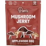 Pan's Mushroom Jerky, Organic, Vegan Snacks, Dried Mushrooms Shitake, Plant based Jerky, Meatless Jerky, Gluten Free, High in Fiber, with Applewood BBQ flavor (2.2 Ounce, Pack of 1)