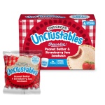 Smucker’s Uncrustables Peanut Butter & Strawberry Jam Sandwiches, 4 Count, 2 Oz. Each, Frozen