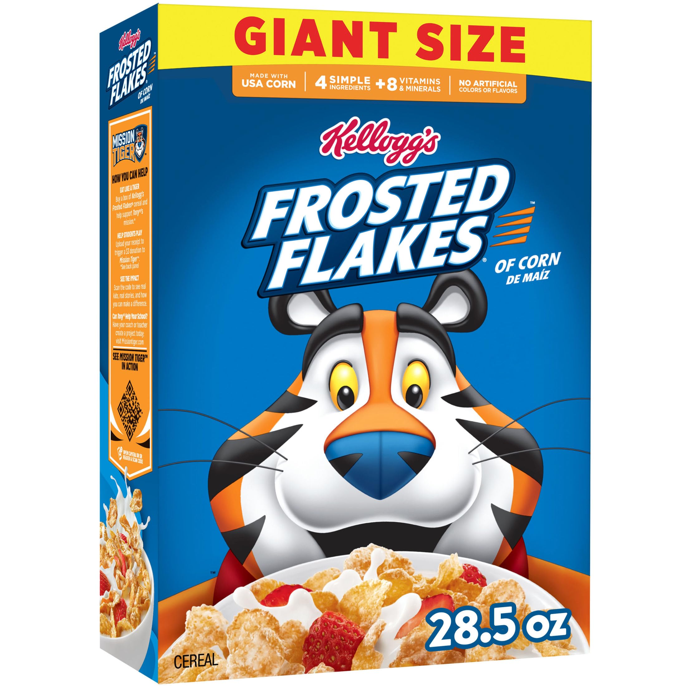 Kellogg's Frosted Flakes Breakfast Cereal, Fat Free, Giant Size, 28.5 oz